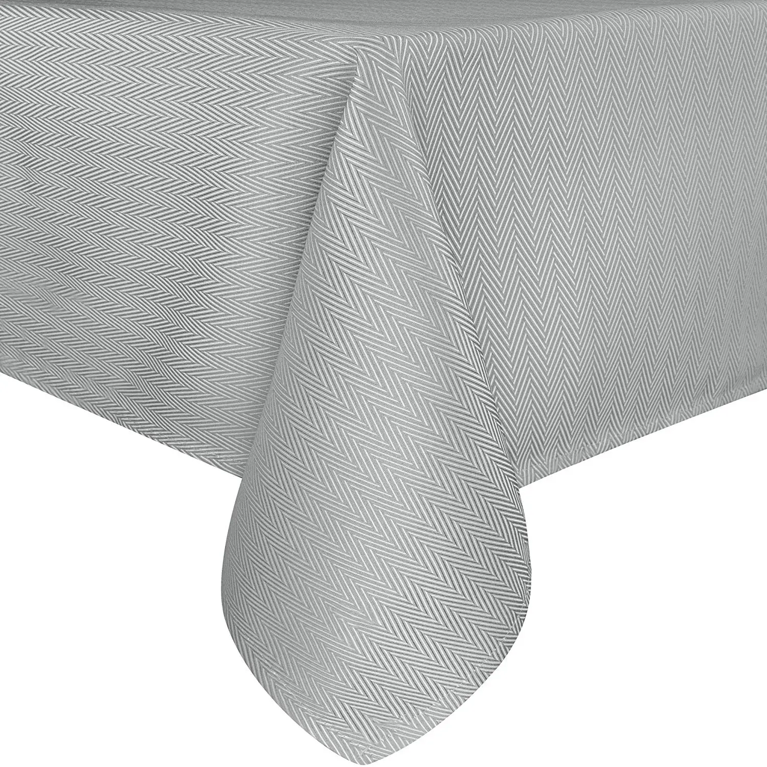 

UFRIDAY Home Polyester Table Cloth Light Grey Herringbone Striped Waterproof Table Cover Europe Square Party Banquet Tablecloth