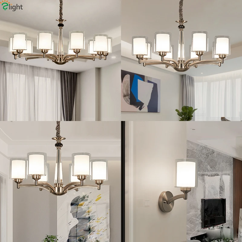 Современные никелевые светодиодные люстры освещение для столовой Хрустальная