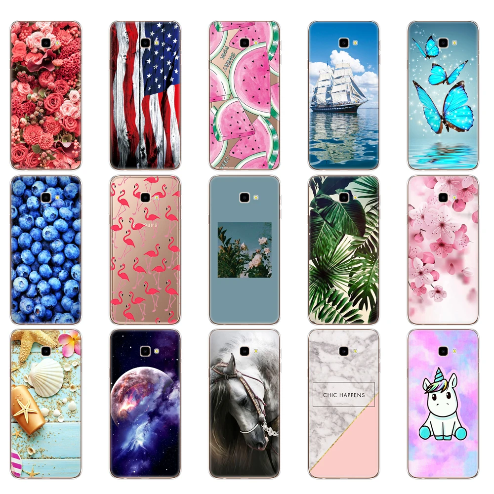 Силиконовый чехол для Samsung J4 Plus мягкий из ТПУ с принтом Prime sm j415 Capas J4Plus 2018|Бамперы| |