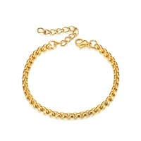 46 5mm men chain bracelet gold color box link chain bracelet for men women punk wrist jewelry braslet 2021 dropshipping
