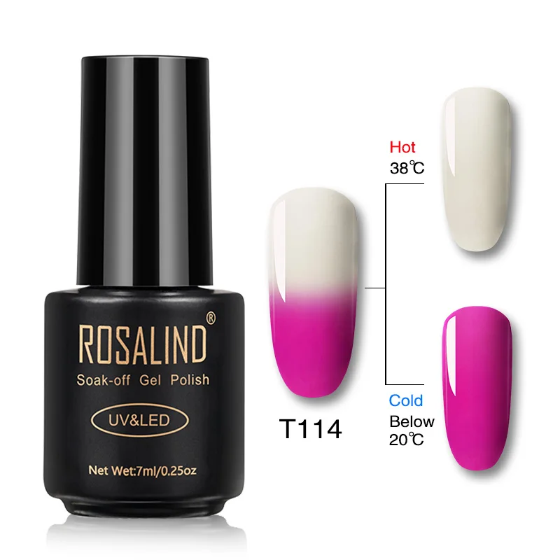 RAT114 ROSALIND Гель-лак для ногтей 7 мл меняющий температуру УФ-цвет Полупостоянный Vernis для маникюра Гель-лак - Цвет: RAT114