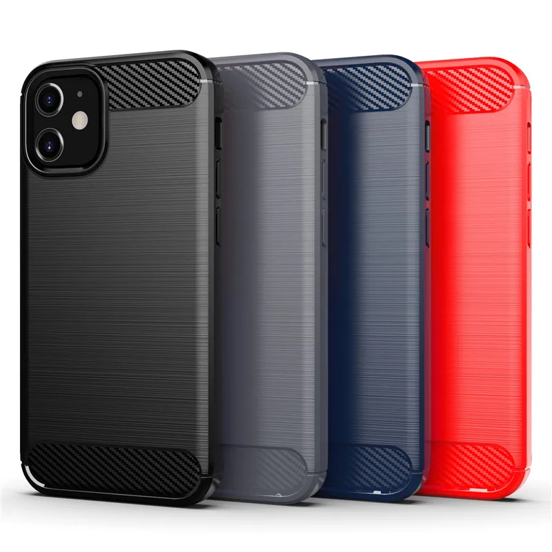 

Чехол для iPhone 12 Mini, чехол для iPhone 12 Pro Max, чехол из ТПУ и углеродного волокна для iPhone 6, 7, 8 Plus, 11, 12 Pro Max Mini, чехлы