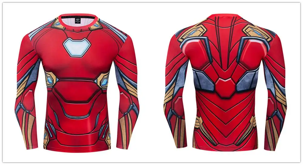 Marevl/костюм супергероя для косплея Железного человека, костюм премиум класса с 3D принтом, компрессионная футболка, быстросохнущие обтягивающие топы для спортзала - Цвет: CT015