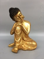 9chinese folk collection old bronze gilt meditating buddha sakyamuni sitting buddha ornaments town house exorcism