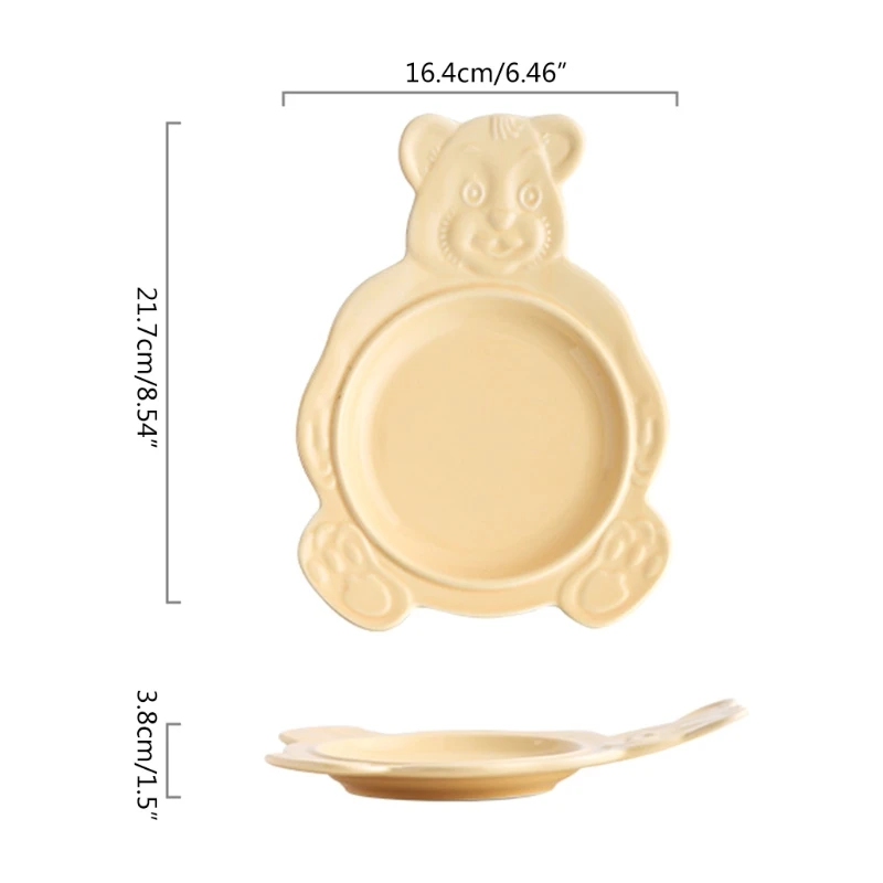 Cute Cartoon Bear Dessert Bowl Girl's Heart Salad Plate Oatmeal Baking Kitchen Tools Home Decoration | Дом и сад