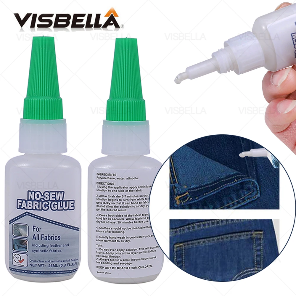 VISBELLA Liquid Fabric Sew Glue Leather Sew Glue Kit Secure Fast Drying Glue Liquid Sewing Ultra-stick Adhesives Universal Glue  - buy with discount