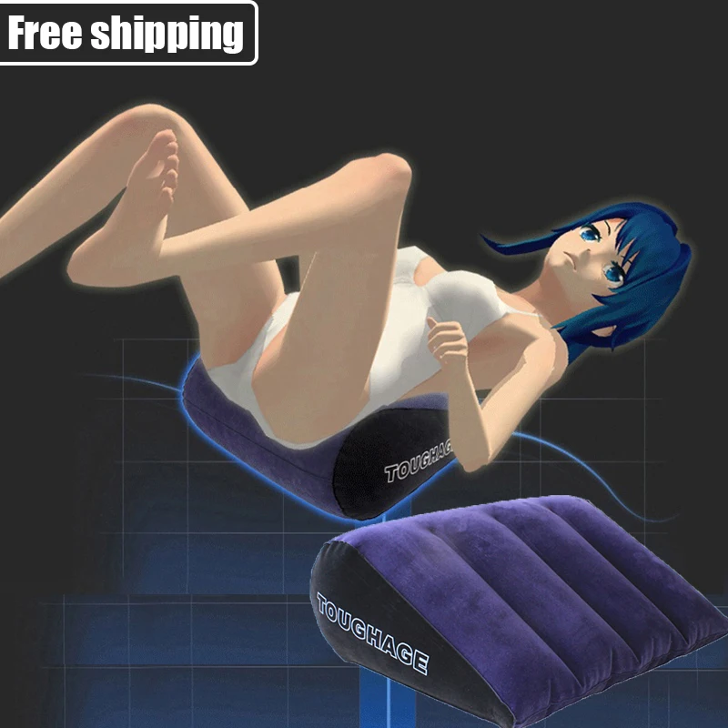 

PVC Flocking Cloth Inflatable Adult Sex Pillow Couple Sharing Strapon Furniture Couples Games Different Posture Auxiliary Tools
