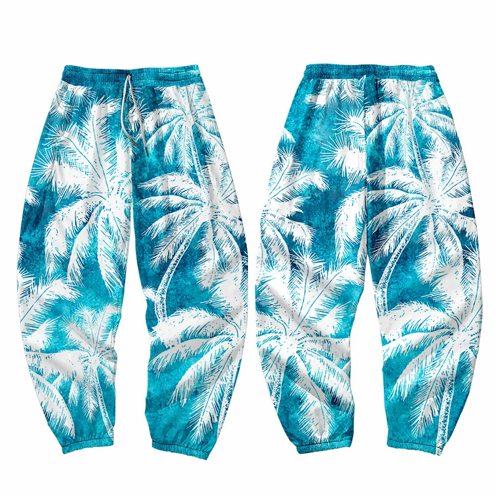 

2021 New Tie dye plant leaves Sweatpants Women/Men Fitness Joggers Spring High Street Anime Trousers 3D Print Pants Sweatpant