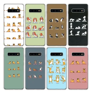 dog yoga funny Phone Case For Samsung Galaxy S20 FE S22 S21 Ultra S10 Lite S9 S8 Plus S7 Edge J4 Sof