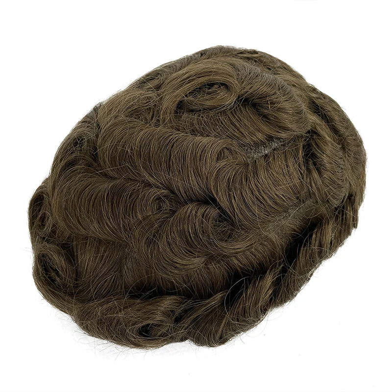 Мужской парик QHP из тонкой кожи 0 04-0 06 мм s-toupee 8x0 дюймов стандартная Мужская