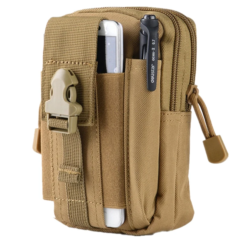 Тактический чехол для телефона Molle, поясная сумка на пояс, военная поясная сумка, набор аксессуаров для повседневного использования, сумка-Органайзер для гаджета - Цвет: Tan