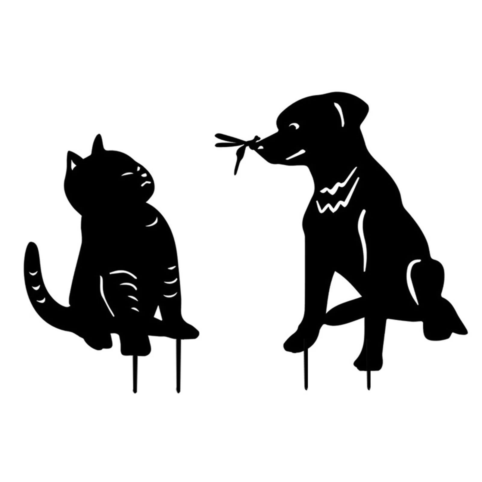 

Cat Dog Garden Decoration Organizador Ornaments Animal Family Garden Statue Backyard Lawn Stakes Yard Art