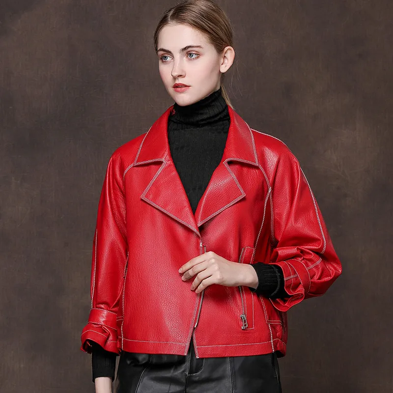 

Genuine Leather 2020 Autumn Winter Jacket Women 100% Real Sheepskin Coat Female Streetwear Bomber Jackets MY3738