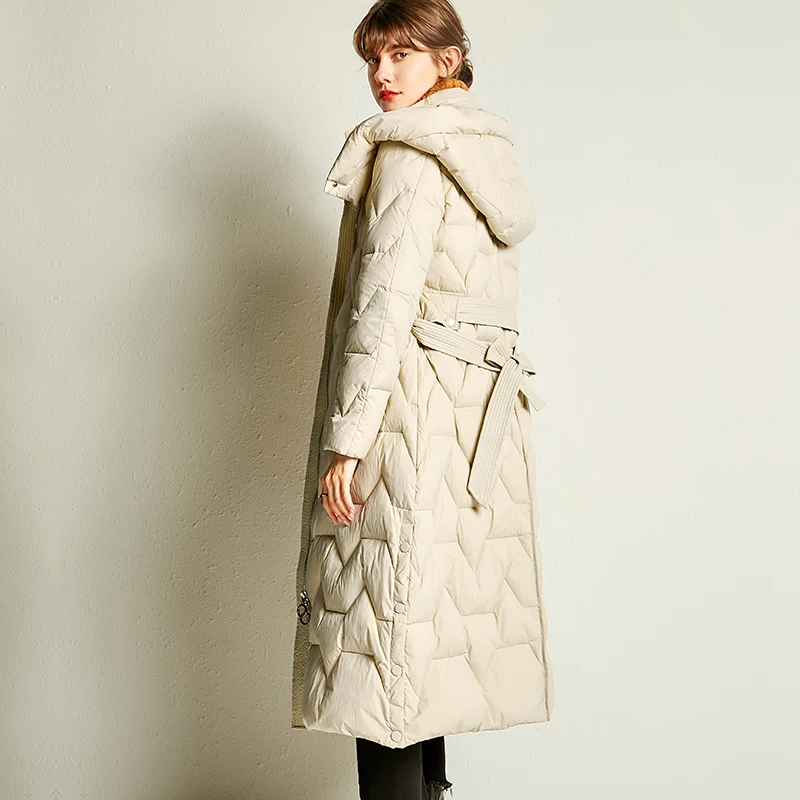 

JCHB 2021 90% White Duck Down Jacket Autumn Winter Coat Female Hooded Parkas Long Puffer Jacket Women Fashion Mujer Chaqueta Pp