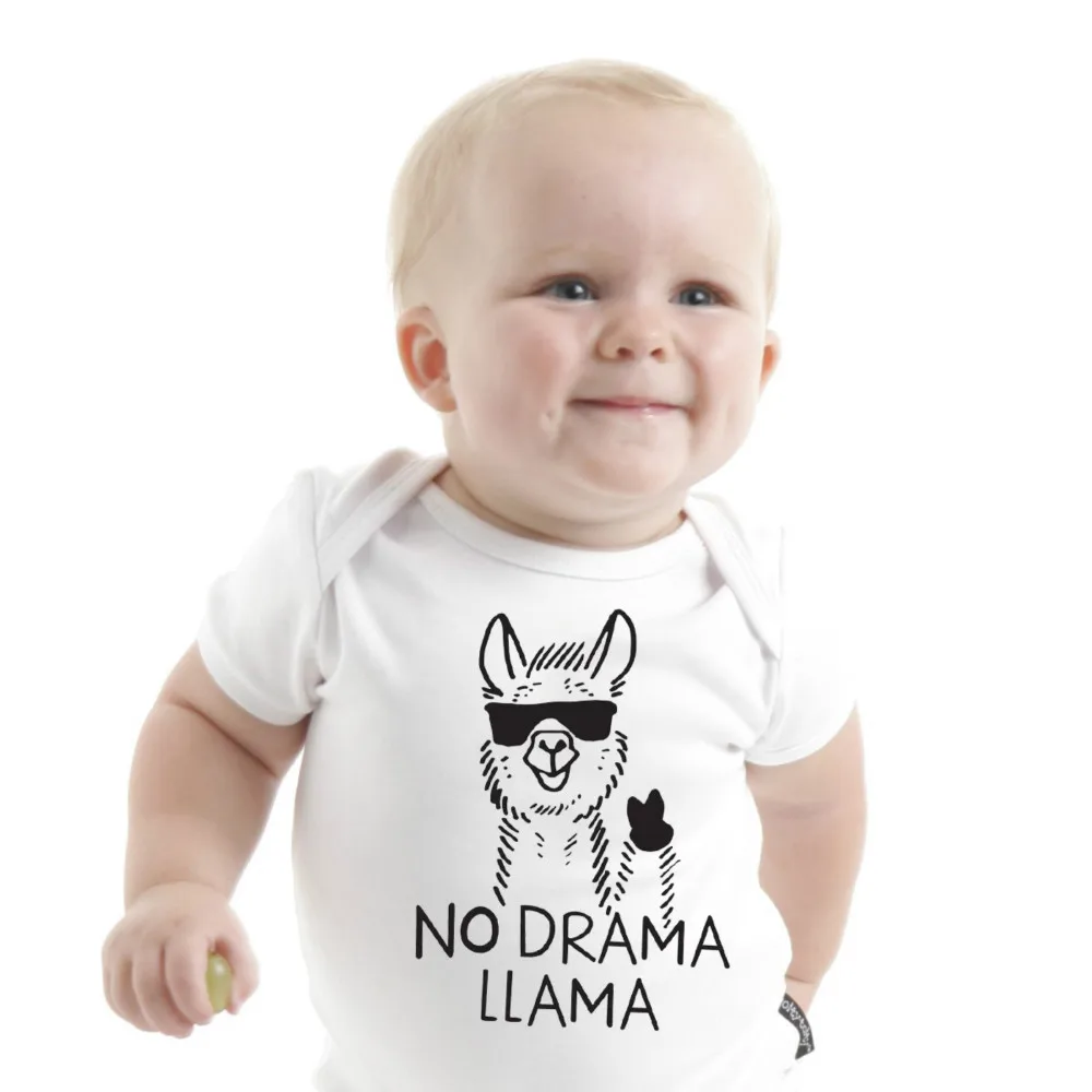 

Baby Boys Girls Body Suits Cotton Clothing Outfits Kids Infant Toddler Summer Body No Drama Lama Onesie 0-24 M