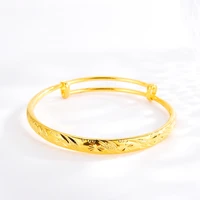 delicate womens bracelet for wedding engagement jewelry cherry blossom pattern gold color bracelets push pull bangles female