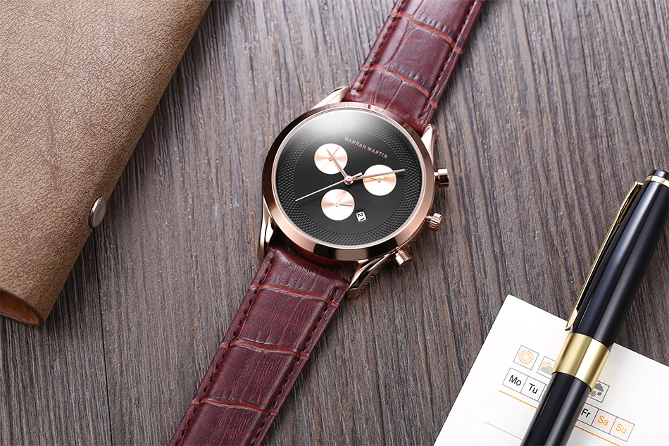 Новинка 2018 дизайнерские Креативные мужские часы с календарем роскошные