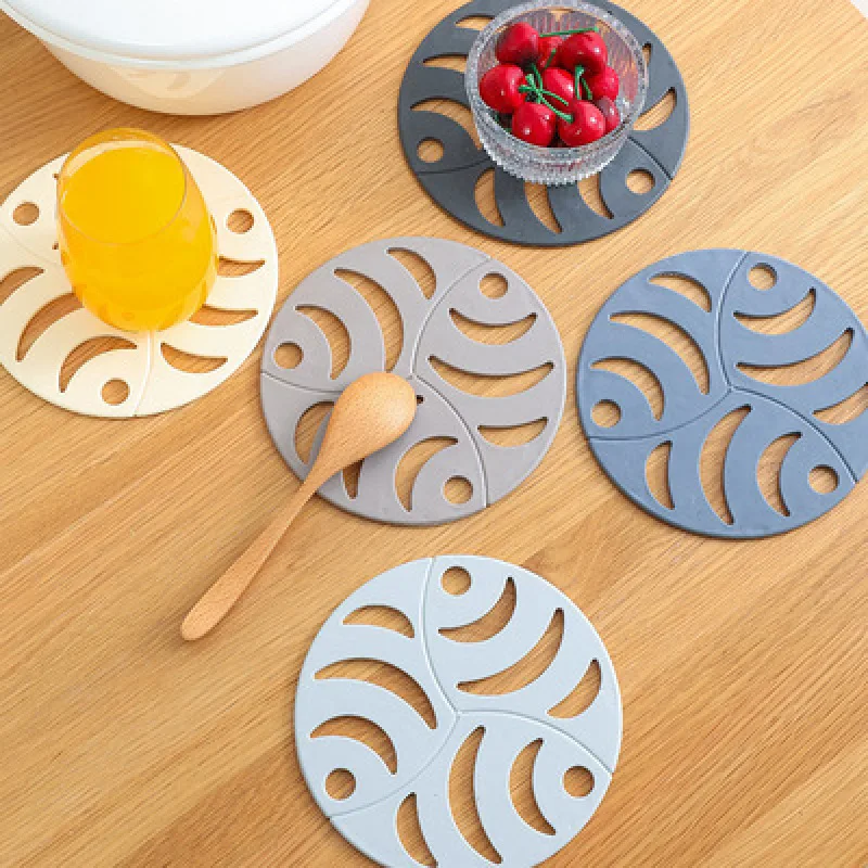 

Round high temperature available silica gel heat insulation table mat avoid skid bowl plate mat cup mat table thickening pot mat