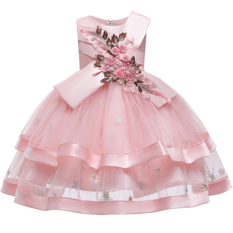 

Embroidery Silk Princess Dress for baby girl Flower Girls dresses Elegant Winter Party christmas dress kids dresses for girls 10