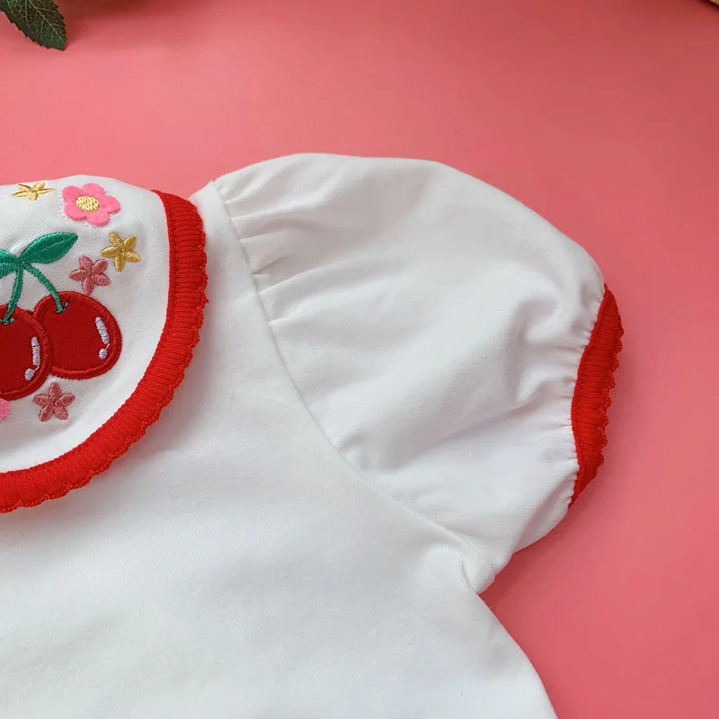 Футболка с короткими рукавами для девочек летняя хлопковая футболка костюм