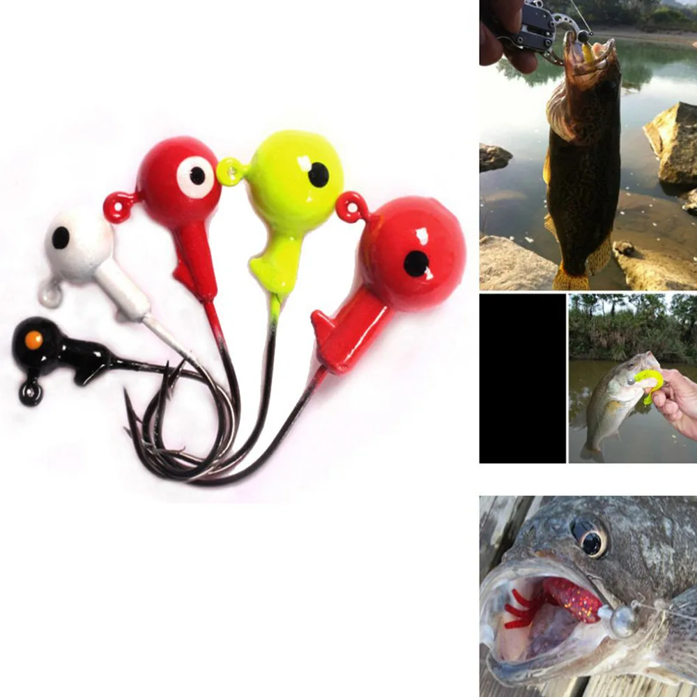 5 шт./компл. свинцовый крючок для рыбалки разноцветные Jig Head приманки рыболовный с