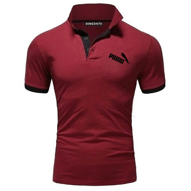 

2021 new summer boss short-sleeved polo shirt men's business lapel fashion casual slim breathable printing British couple