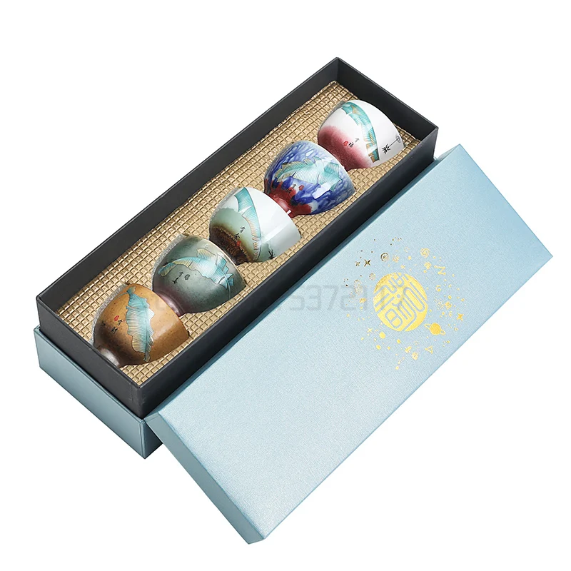 

Kung Fu Tea Cup Kiln Baked Teacup Tea Cup Single Tea Cup 5 Gift Set Hand Gift Large Master Cup Ceramic Teacups Tea cup suit