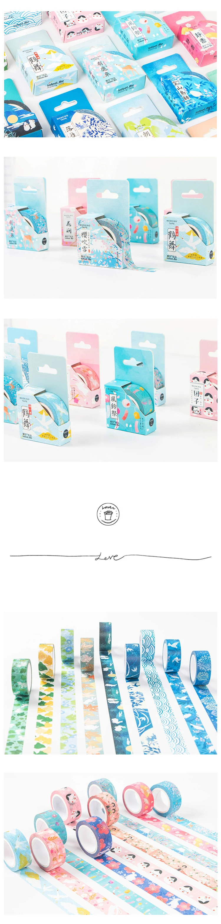 JIANWU 15 мм X 10 м японский набор декоративного скотча Васи kawaii украшения DIY стикеры японские канцелярские принадлежности Школьные принадлежности милые