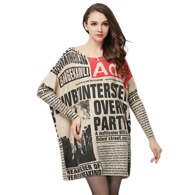 Свитер женский оверсайз на осень/зиму размера плюс | Женская одежда