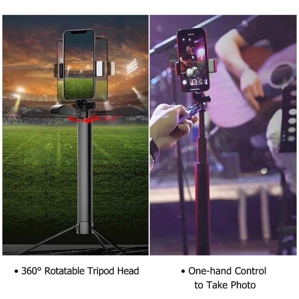 

Mini Tripod for phone Stand Portable Selfie Stick Handheld Stabilizer tripode with BT Remote Fill Light for Smartphone monopod