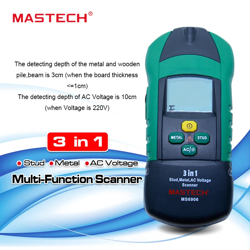 MASTECH MS6906 3 в 1 многофункциональный металлический сканер напряжения переменного