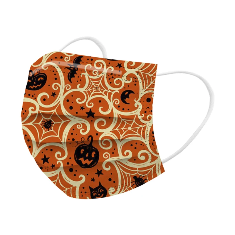 

6-12 Years Old Halloween Children Disposable Skull Pumpkin Ghost Cartoon Face Kawaii Mask Child Face Protector