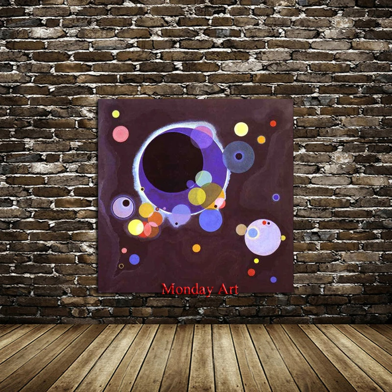 

High Quality Wassily Kandinsky Art Canvas100% hand painted painting Poster Universe Wall Pictures For Living Room, Home Decor