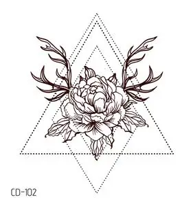 CD-102 Rocooart женские сексуальные хны цветок временные татуировки наклейки Черные Водонепроницаемые поддельные ювелирные изделия татуировки Лотос боди арт татуировки Кружева - Цвет: CD-102
