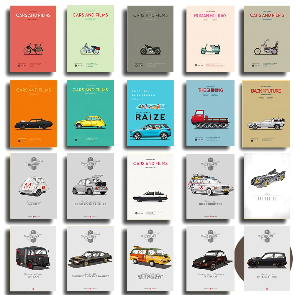 Винтажные герои автомобиля 2021 фильм ТВ мультфильм автомобили и фильмы плакаты AE86