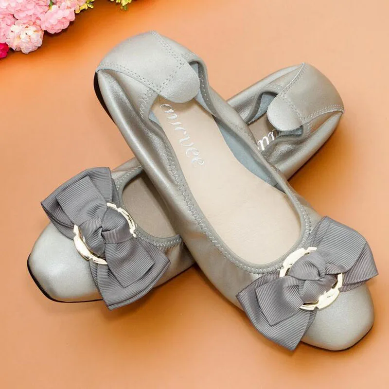 Женские лоферы на плоской подошве Повседневные балетки из натуральной кожи без