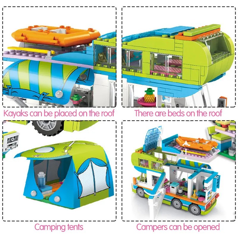 534 шт. фигурки для девочек в городском автобусном автомобиле строительные блоки