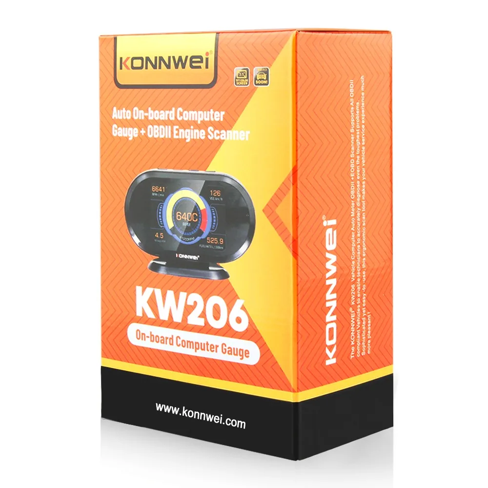 

KW206 Car On-Board Computer Car Digital Computer Display OBD2 Scanner Fuel Consumption Water Temperature Gauge Speedomet