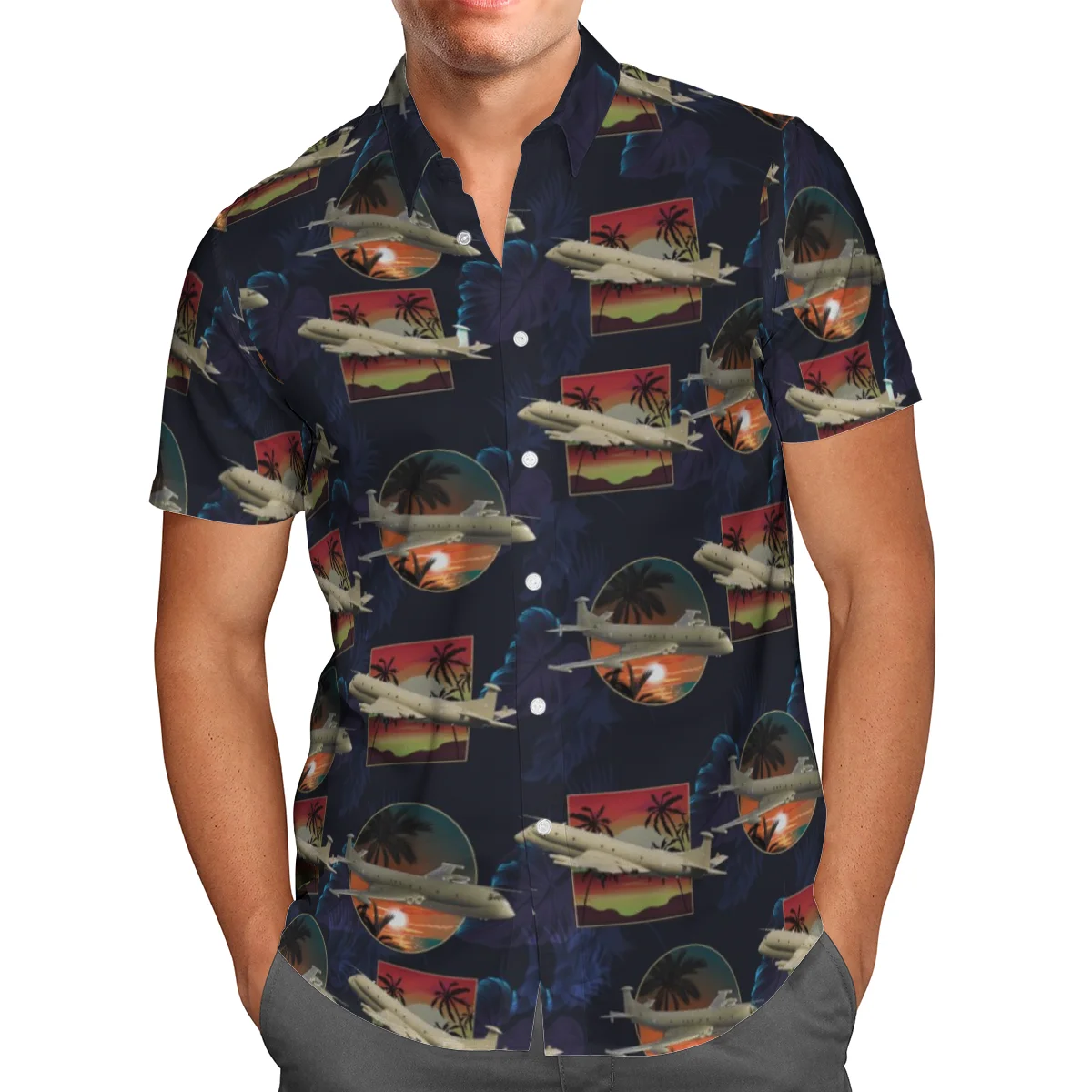 

Cool Plane 3D Print Beach Hawaiian 2021 Summer Shirt Short Sleeve Shirt Streetwear Oversized 5XL Camisa Social Chemise Homme-700