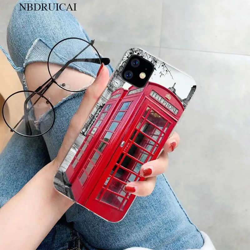 NBDRUICAI красная телефонная будка коробка Лондон мягкий телефонный чехол для iPhone 11