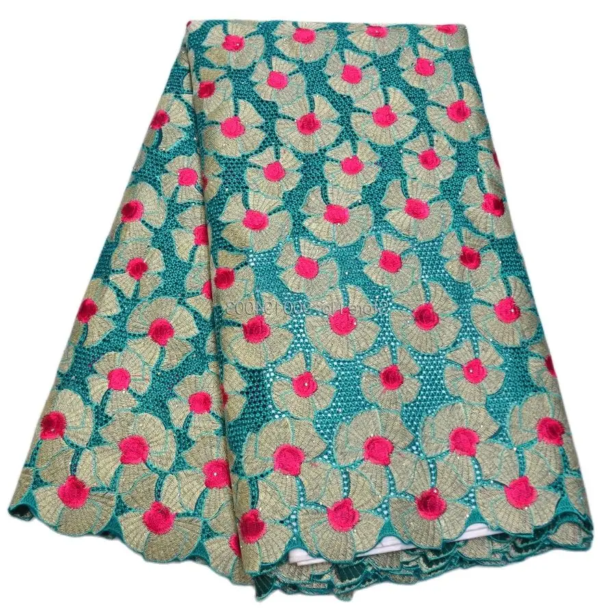 Горячая Распродажа 5 ярдов зеленая Высококачественная африканская швейцарская