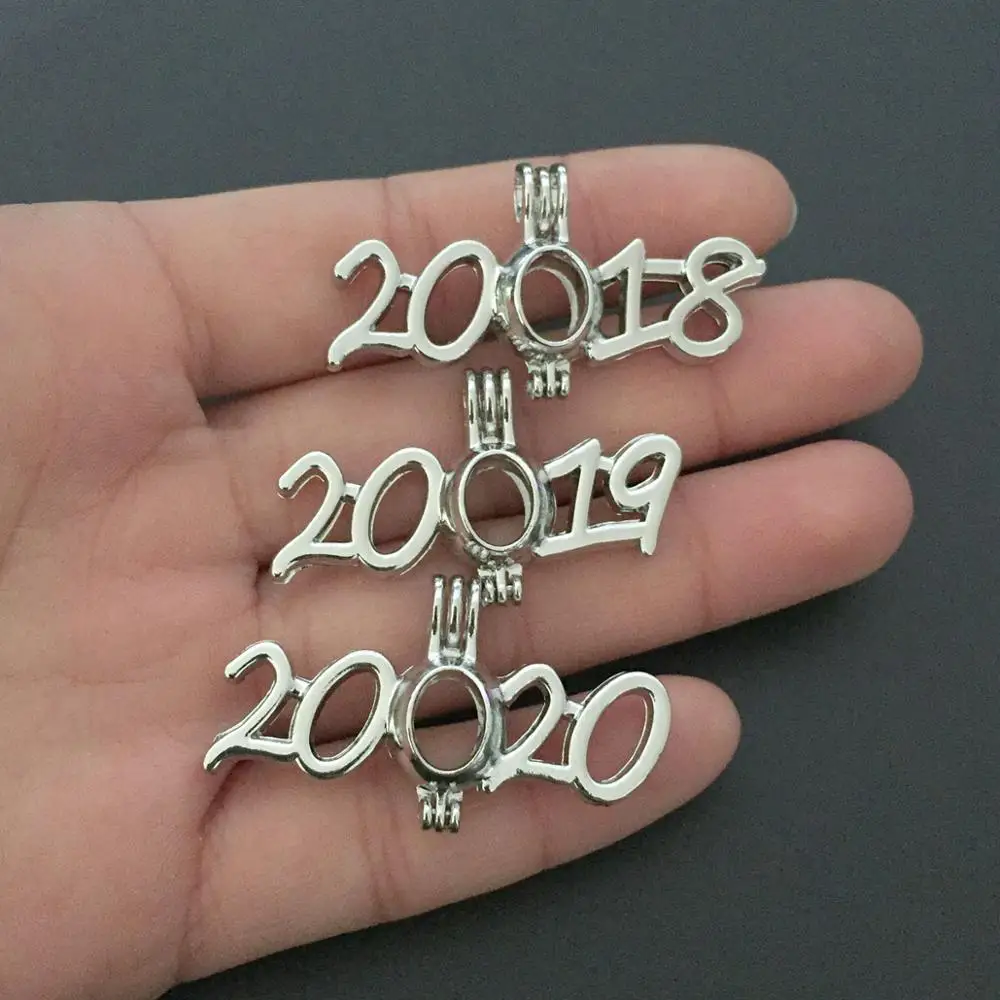 1 шт. Серебряный кулон с цифрами на новый год &quot2018&quot &quot2019&quot &quot2020&quot жемчужный