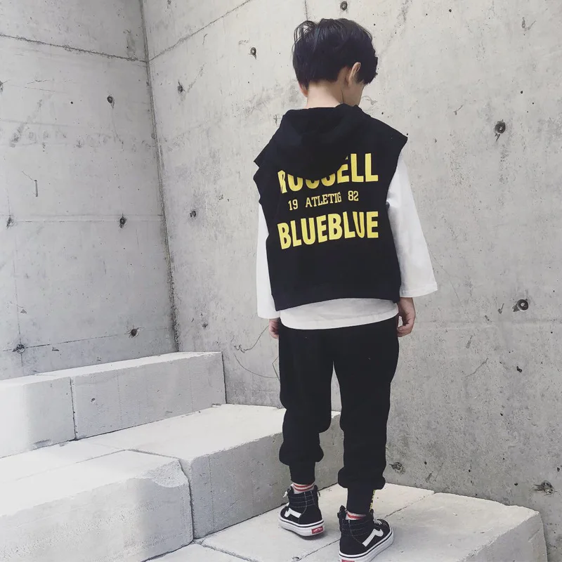 Boys autumn suit three-piece 2019 new children's sports big boy foreign Korean version of the tide | Детская одежда и обувь