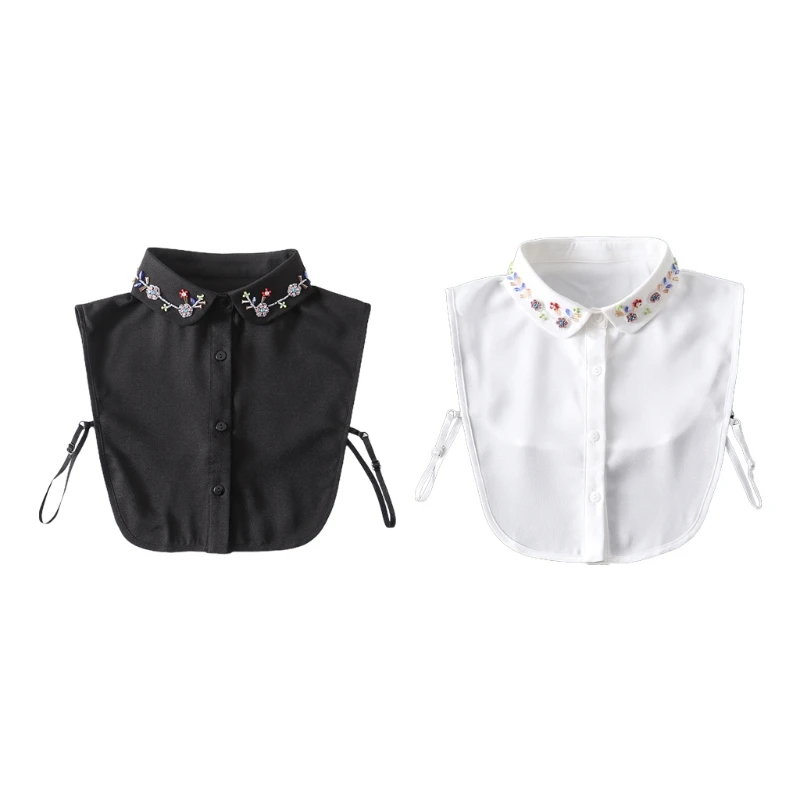 

Новый стиль Красочные Бриллиантовые цветы лацкан ложный воротник для женщин ювелирные изделия половина рубашки Dickey