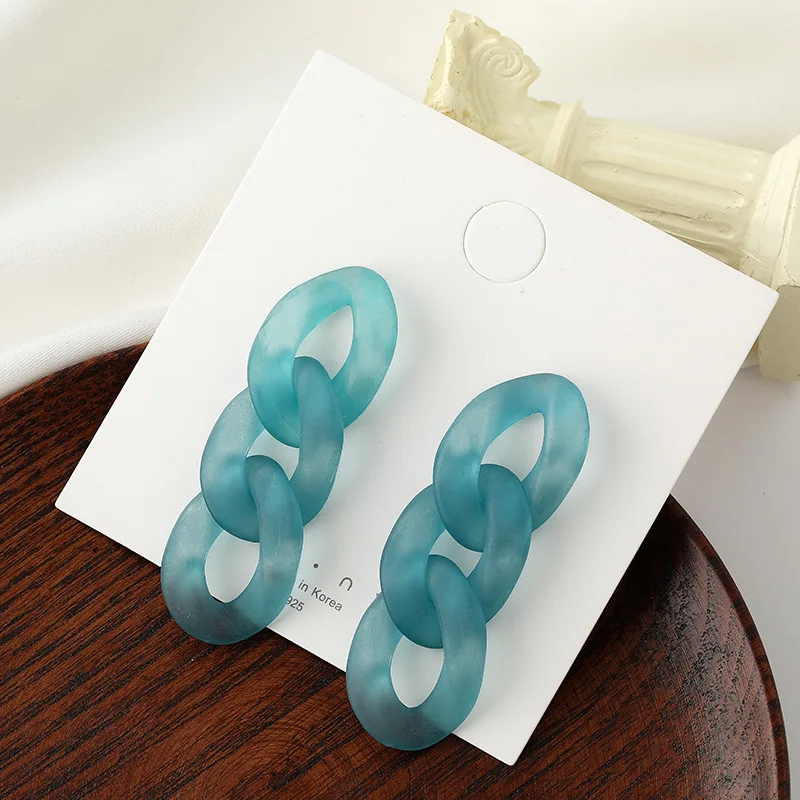 

Fashion Korean Acrylic Chain Earrings Long Suspension Earrings 2021 Earrings Personality Girl's Party Jewelry Daily Collocation
