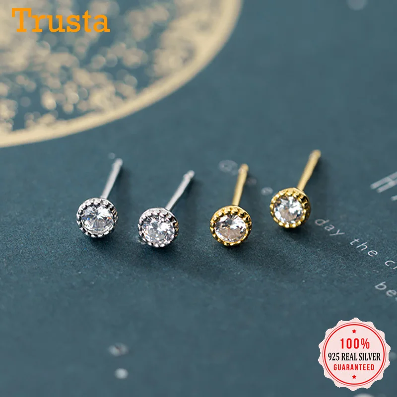 Женские серьги гвоздики из серебра 925 пробы с цирконом|Серьги-гвоздики| |