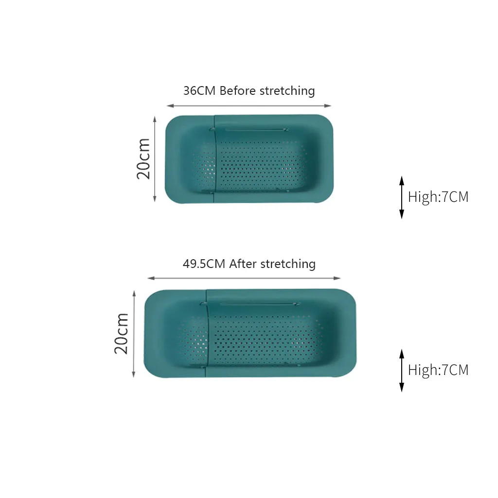 

Saingace Kitchen sink retractable drain basket rack Collapsible Colander Drain-Basket Adjustable Strainer Over the Sink 2020 New