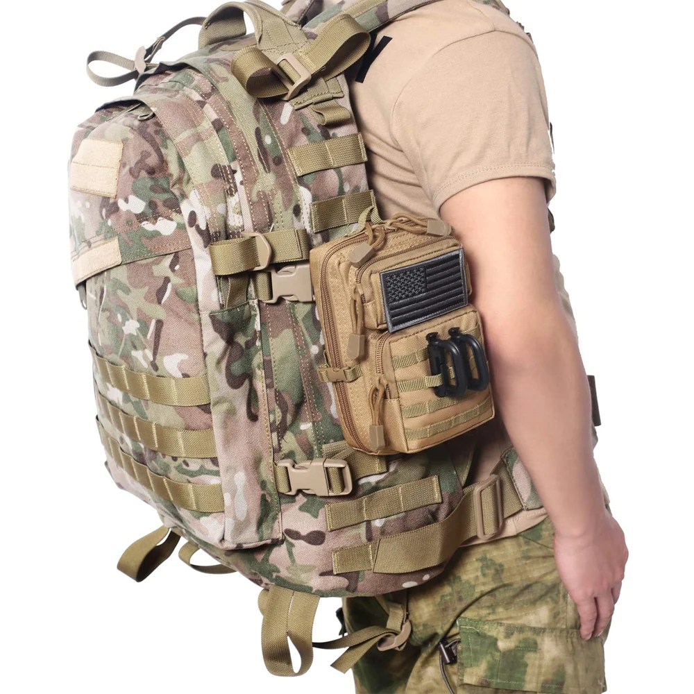 

Tactical Molle Pouch Military Shoulder Bag Waist Belt Bag Outdoor Utility Phone EDC Tool Pack Sling Bag for Hunting Accessory