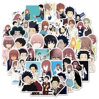 50pcs the shape of voice sticker anime a silent voice stickers for laptop guitar luggage fridge skateboard decal classic toy