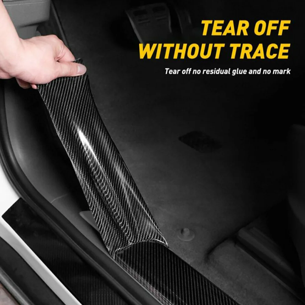 3 м 5D автомобильный порог Противоударная полоса углеродное волокно текстурная